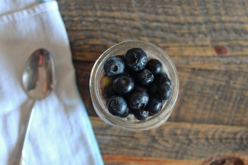 blueberries atop chia pudding