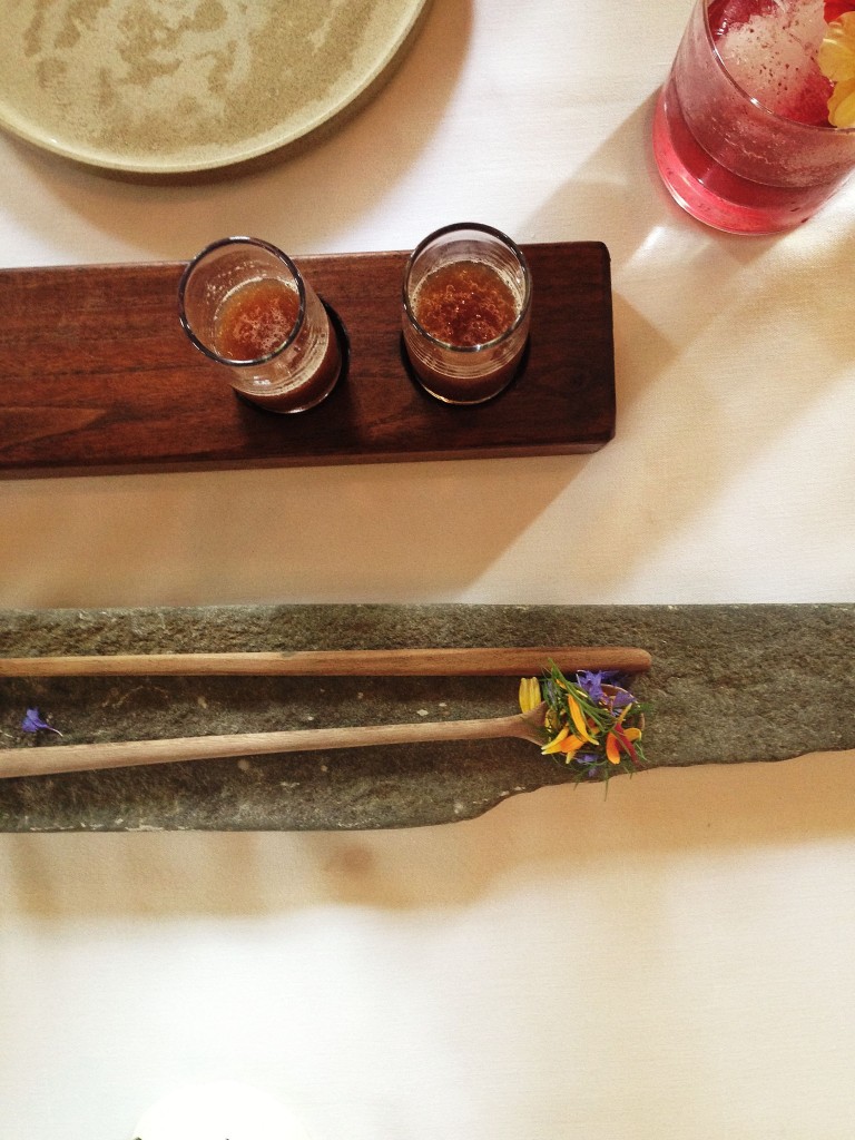 edible flowers and smut cola at blue hill stone barns