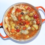 thai chicken curry in le creuset